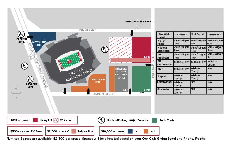 Lincoln Financial Field Temple Football Seating Chart