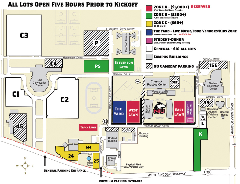 Football Parking | Huskie Athletic Fund