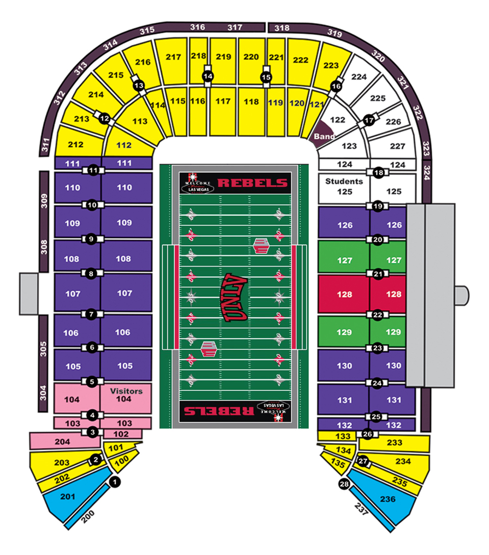 Sam Boyd Stadium Seating Chart Rows